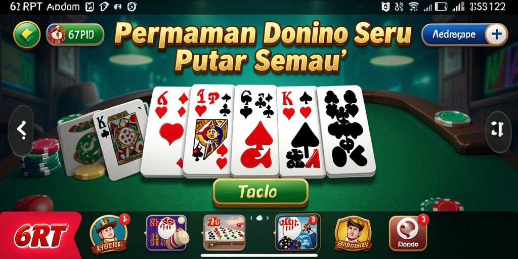 Gameplay seru domino di 6RT dengan grafis menarik.