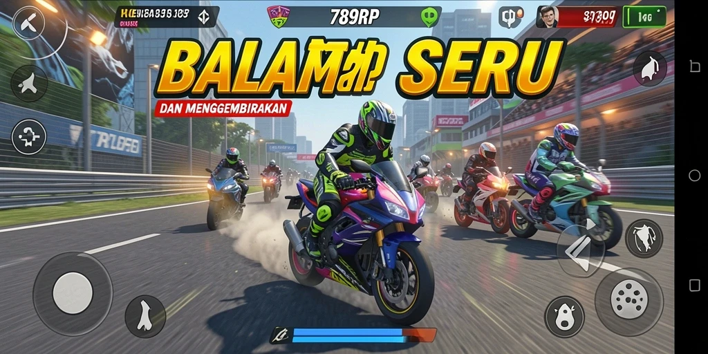 Screenshot gameplay 789RP menampilkan aksi balapan seru