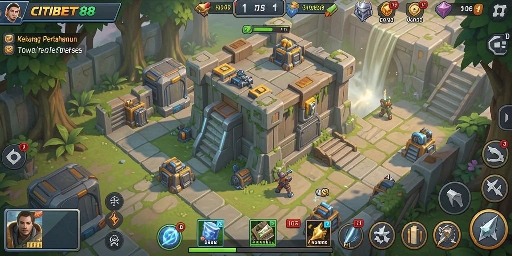 Screenshot CITIBET88 menunjukkan aksi strategis dalam permainan Tower Defense.