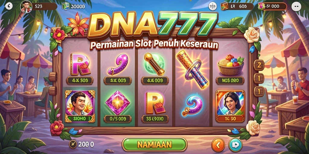 Tangkapan layar gameplay DNA777 menampilkan keseruan putaran Slot.
