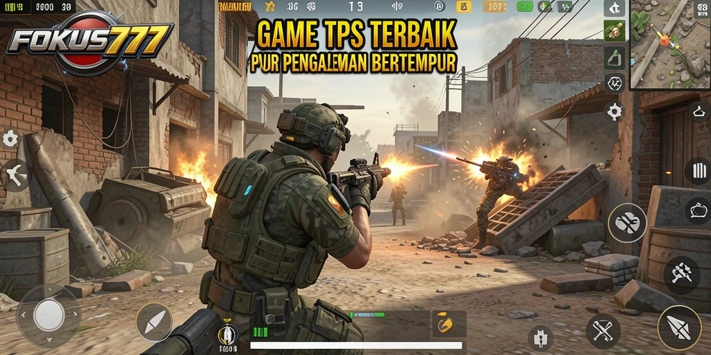 Tangkapan layar menampilkan aksi pertempuran seru dalam FOKUS777.