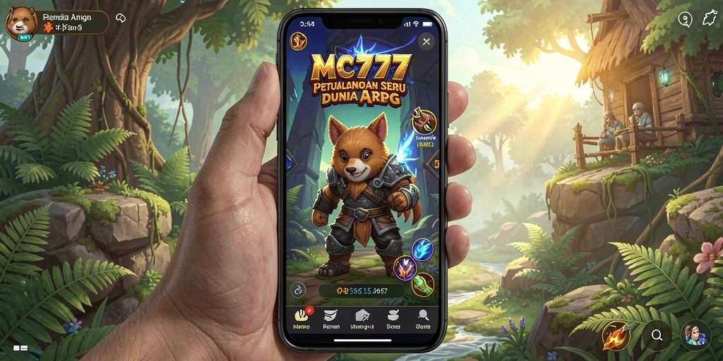 Tangkapan layar gameplay MC777 yang menampilkan aksi pertempuran epik.