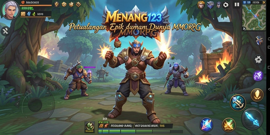 Menampilkan aksi pertempuran dinamis di dunia MMORPG.