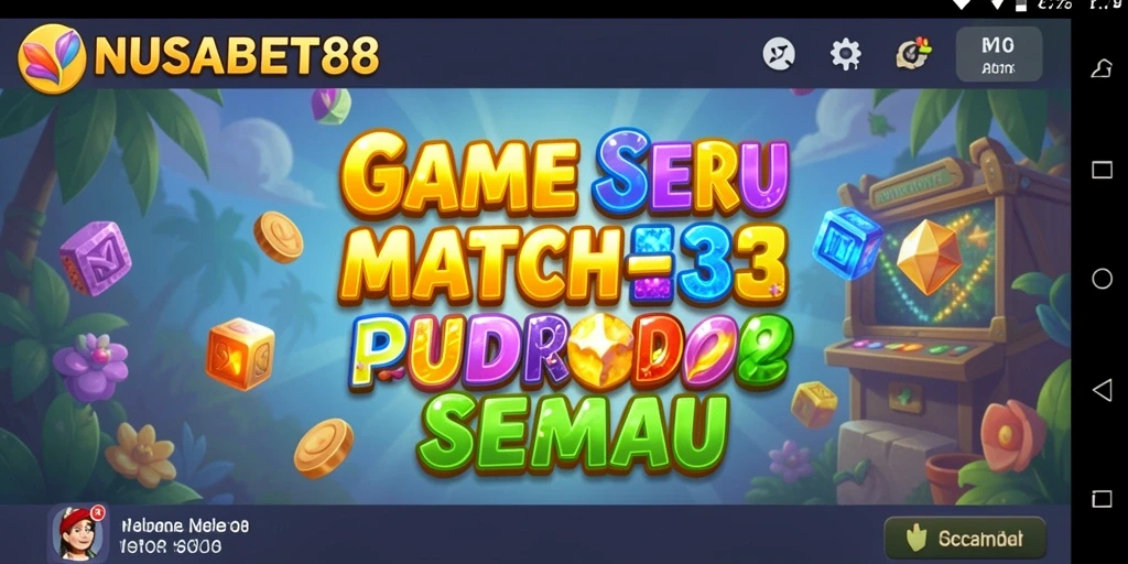 Tampilan gameplay seru NUSABET88 dengan kombinasi warna menarik.