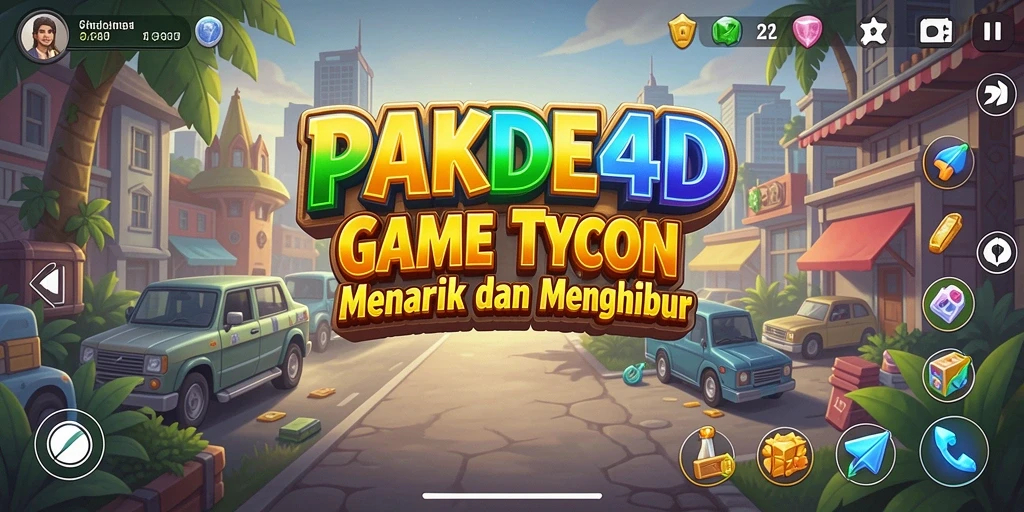 Tampilan gameplay seru dari PAKDE4D dengan berbagai bisnis yang dikelola.