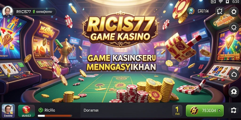 Screenshot RICIS77 menampilkan gameplay seru dengan dealer langsung.