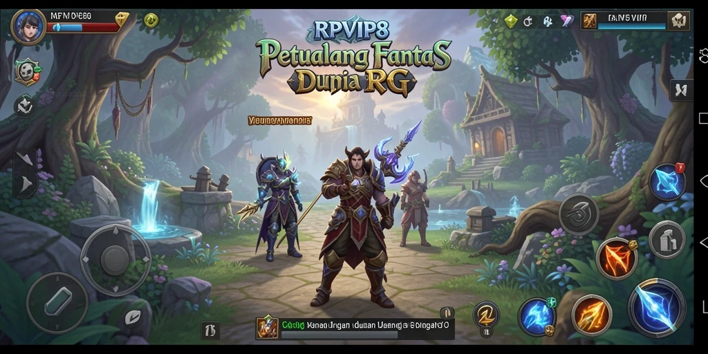 Screenshot gameplay RPVIP8 yang menunjukkan aksi pertempuran RPG yang mendebarkan.