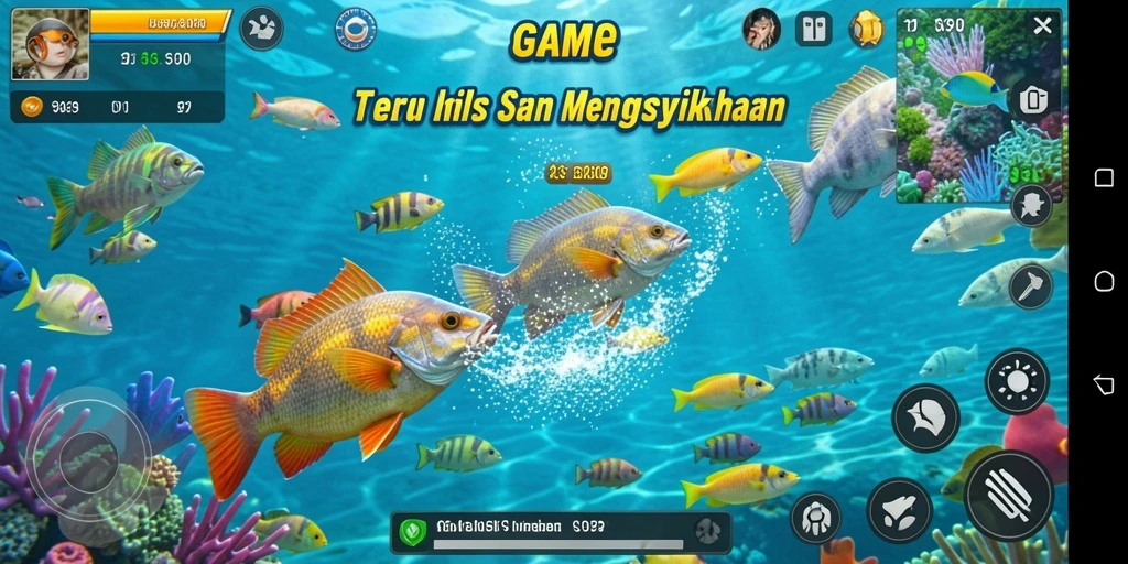 Screenshot dari gameplay seru Tembak Ikan di S80.