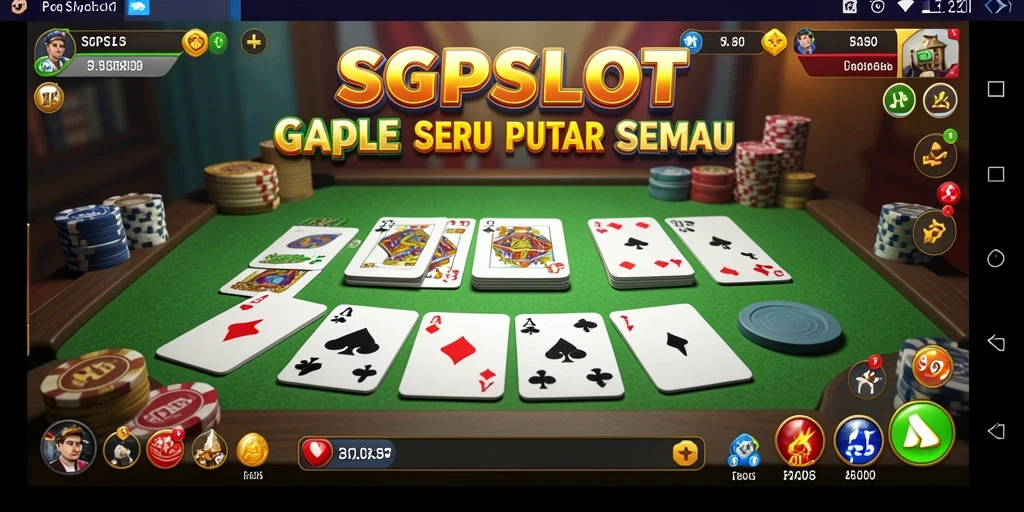 Gameplay seru dalam SGPSLOT menampilkan pemain menikmati permainan Gaple.