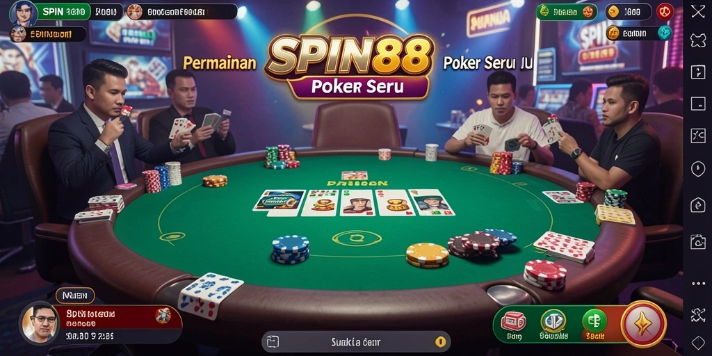 Screenshot gameplay SPIN88 yang menampilkan aksi poker mendebarkan.