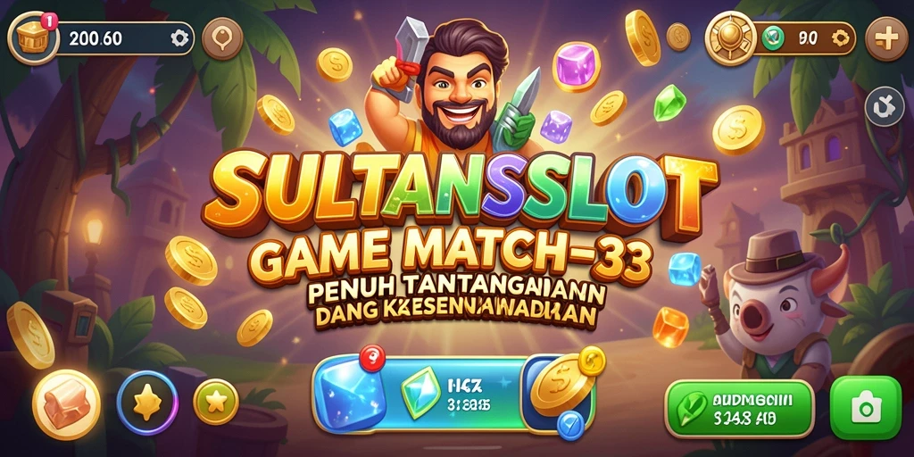Tampilan menarik gameplay SULTANSLOT Match-3 yang penuh warna.