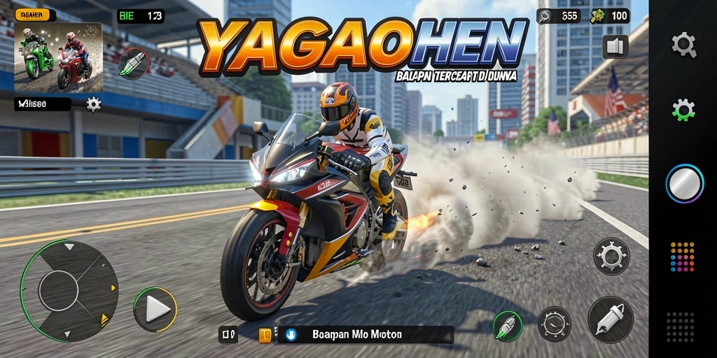 Gameplay seru YAGAOHEN yang penuh tantangan balapan motor.