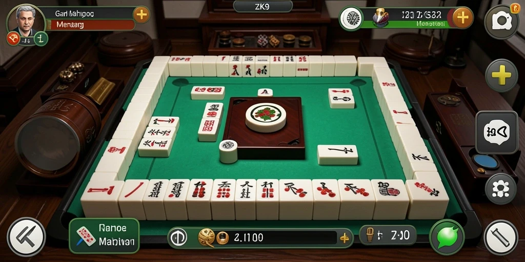 Gameplay ZK9 yang menampilkan strategi Mahjong yang menarik.